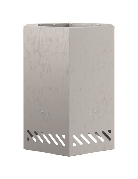 Braciere Senza Fumi Esagonale 38x38x51 cm Acciaio Invecchiato