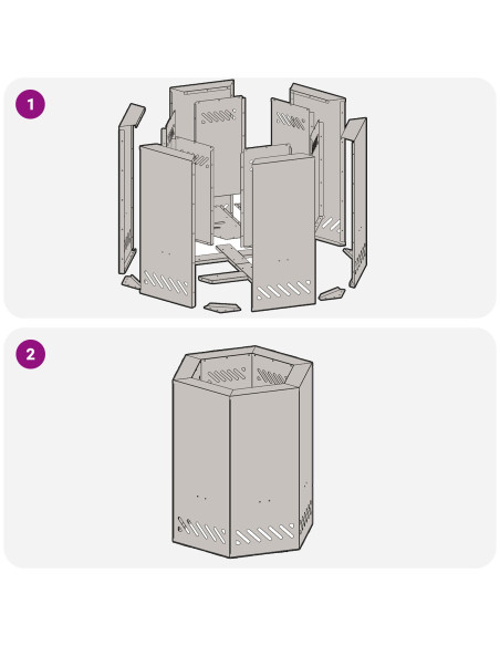 Focolare Senza Fumi Marrone 38 x 38 x 51 cm