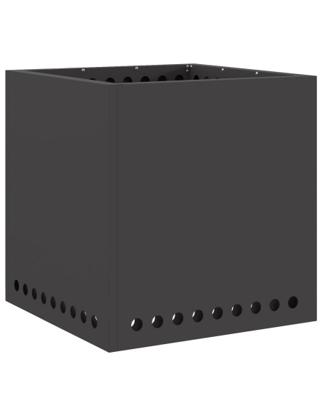 Focolare senza fumo Quadrato Nero 48x48x50 cm Acciaio