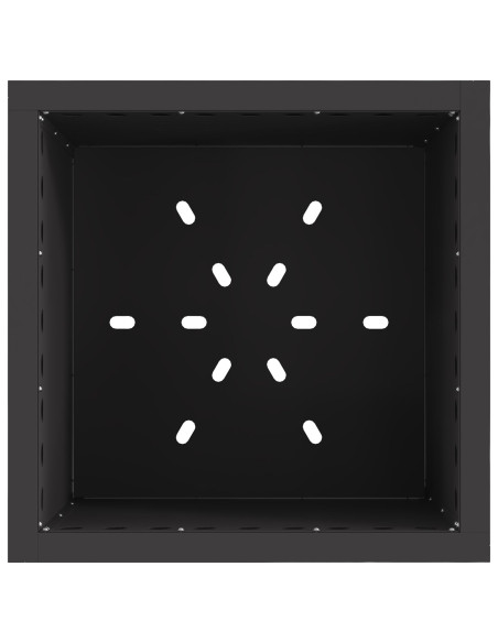 Focolare senza fumo Quadrato Nero 48x48x50 cm Acciaio
