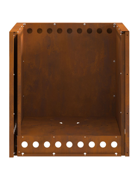Braciere Senza Fumo Quadrato 48x48x50 cm Acciaio Invecchiato