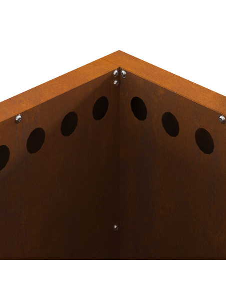 Braciere Senza Fumo Quadrato 48x48x50 cm Acciaio Invecchiato