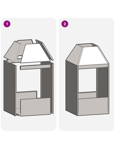 Focolare Nero 50 x 50 x 100 cm Acciaio