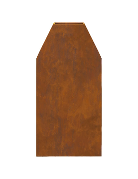 Braciere  50x50x100 cm in acciaio resistente alle intemperie