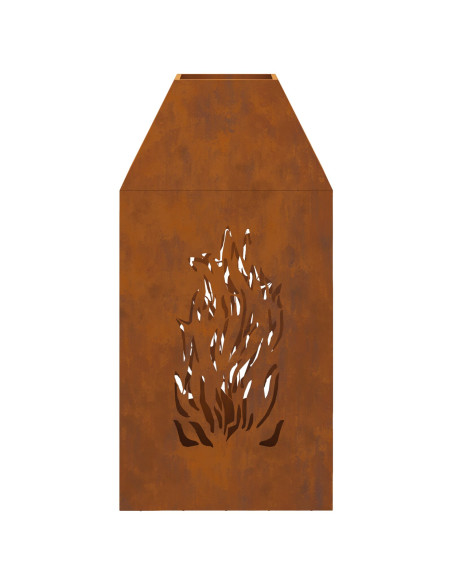 Focolare Marrone 50 x 50 x 100 cm Acciaio CorTen