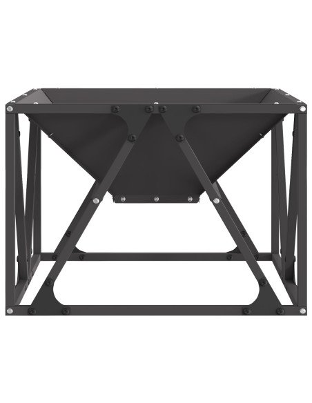 Braciere Quadrato Nero 50x50x35 cm Acciaio