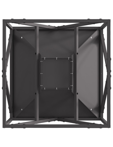 Braciere Quadrato Nero 50x50x35 cm Acciaio