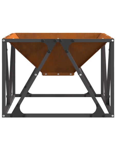 Focolare Quadrato 50x50x35 cm Acciaio Antiruggine