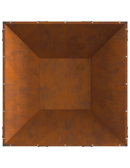 Focolare Quadrato 80x80x40 cm in Acciaio Invecchiato
