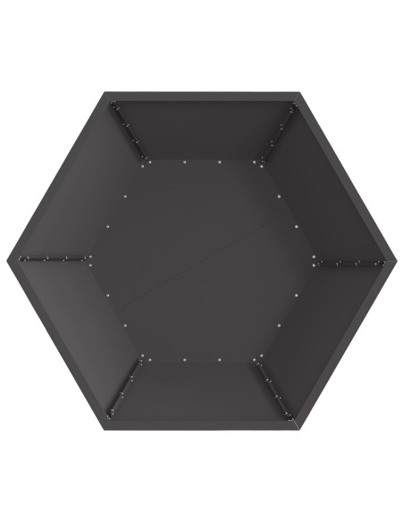 Braciere Esagonale Nera 100x100x28 cm Acciaio