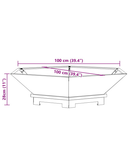 Focolare Marrone 100 x 100 x 28 cm