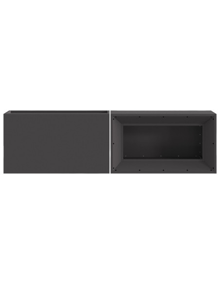Braciere con Stoccaggio per Legna Nero 160x45x35 cm Acciaio