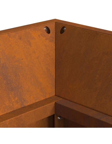 Focolare con Stoccaggio per Legna 160x45x35 cm Acciaio Invecchiato