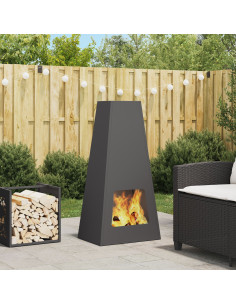 Focolare Nero 50 x 35 x 100 cm Acciaio 2