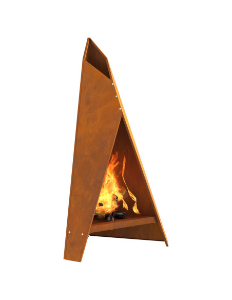 Piramide per Focolare  Nera 58x36x100 cm Acciaio