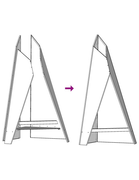 Piramide per Focolare  Nera 58x36x100 cm Acciaio