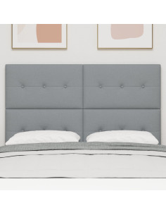 Testiera LED con testiera Grigio chiaro 144 cm Poliestere