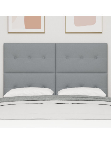 Testiera LED con testiera Grigio chiaro 144 cm Poliestere