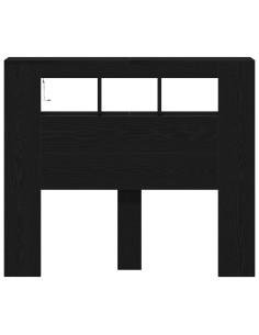 Testiera LED con lo scaffale Rovere Nero 120 x 18,5 x 103,5 cm