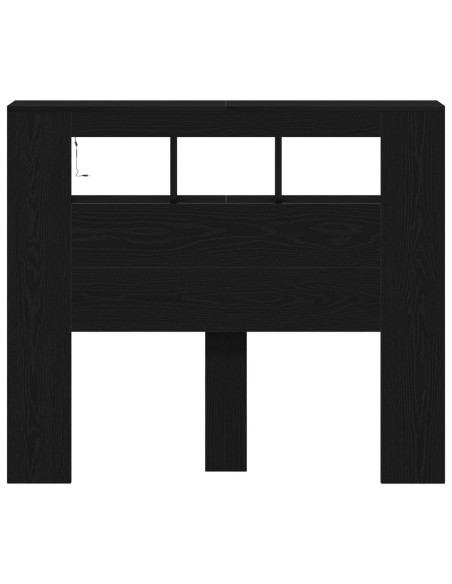 Testata per letto di stoccaggio  con luci LED Nero Rovere 120x18,5x103,5 cm