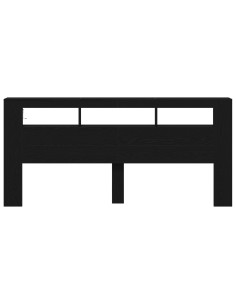 Testiera LED con lo scaffale Rovere Nero 220 x 18,5 x 103,5 cm