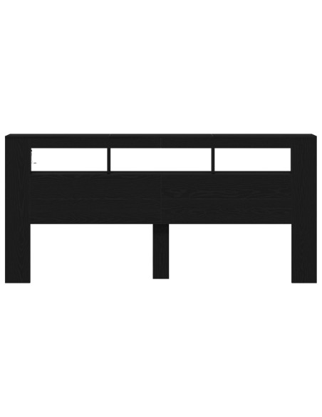 Testiera LED con lo scaffale Rovere Nero 220 x 18,5 x 103,5 cm