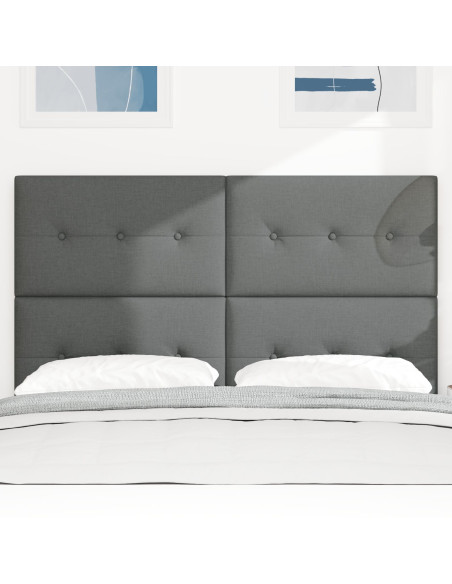 Testiera LED con testiera Grigio scuro 144 cm Poliestere