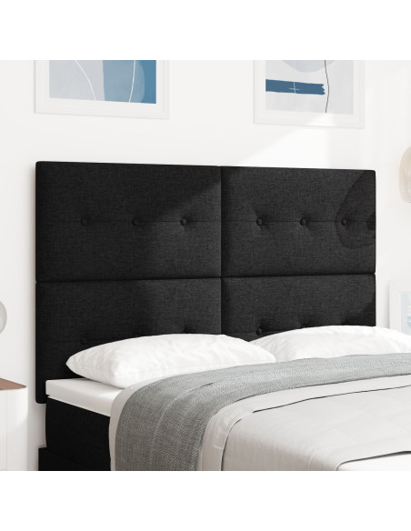 Testiera LED con luci a strisce a LED Nero 144 cm Poliestere