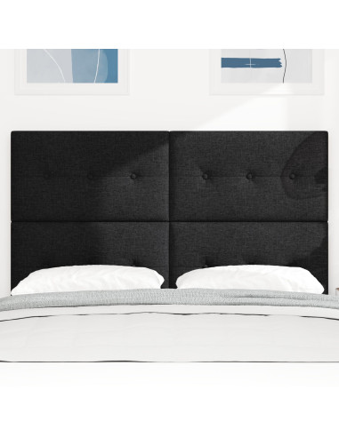 Testiera LED con luci a strisce a LED Nero 144 cm Poliestere