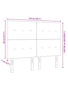 Testiera LED con testiera Grigio chiaro 144 cm Poliestere 2