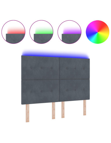 Testiera LED con luci a strisce a LED Grigio 144 cm Poliestere