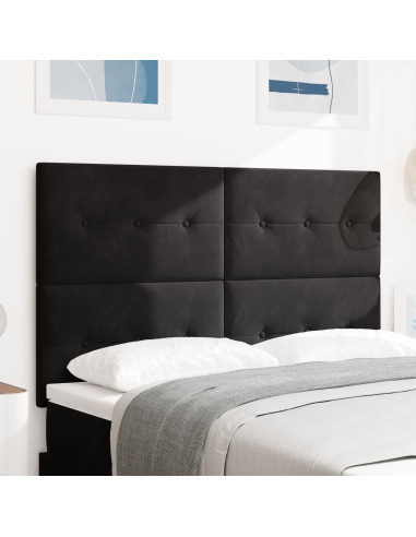 Testiera LED con luci a strisce a LED Nero 144 cm Poliestere