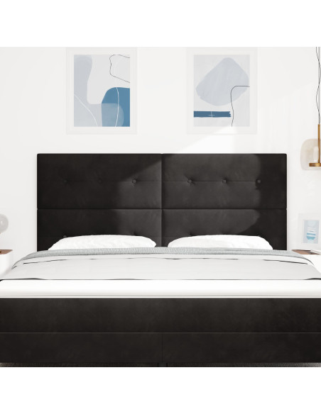 Testiera LED con luci a strisce a LED Nero 180 cm Poliestere