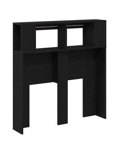 Testiera LED con lo scaffale Rovere Nero 100 x 18,5 x 103,5 cm