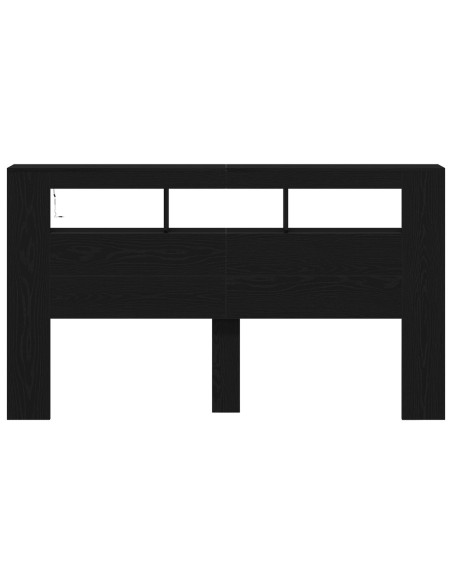 Testiera LED con lo scaffale Rovere Nero 180 x 18,5 x 103,5 cm