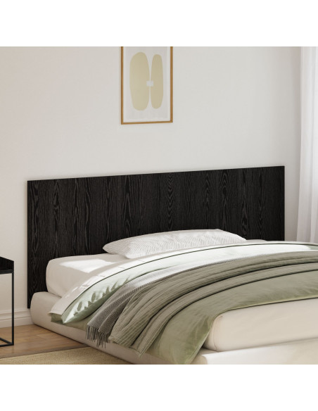 Testiera letto  Nero Rovere 200x1,5x80 cm Legno ingegnerizzato
