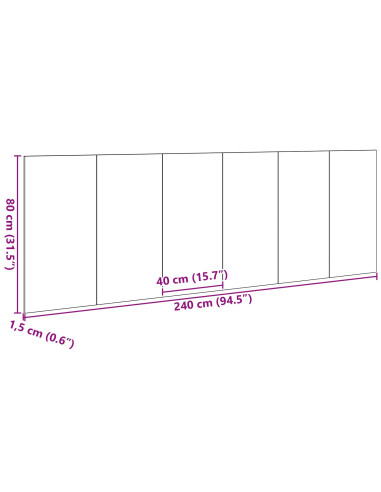 Testiera del letto con testiera Rovere Nero 160 x 1.5 x 80.5 cm