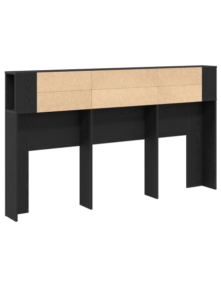 Cabina Testiera  in Rovere Nero - 180x18.5x102.5 cm