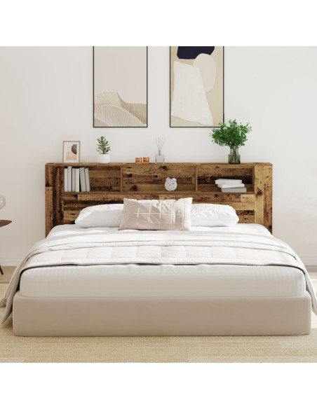 Testata con Armadio Legno Antico 220x18,5x104,5 cm