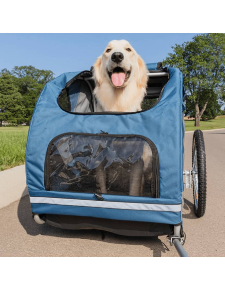 PetSafe Rimorchio da Bici per Cani Happy Ride L Blu