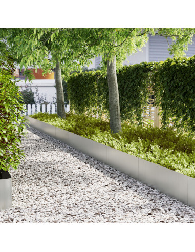 Bordura per Prato 50 pcs Argento 100 x 0.05 x 20 cm