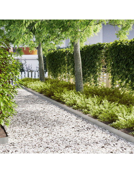 Bordura per Prato 30 pcs Argento 100 x 0.05 x 20 cm