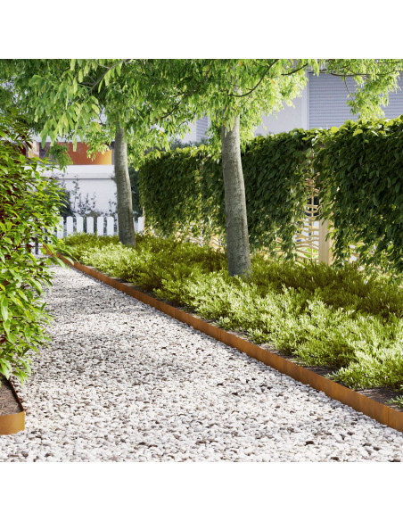 Bordura per Prato 10 pcs Marrone 100 x 0.05 x 20 cm