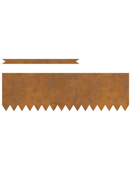 bordature per prato  20 pz 100x0,5x30 cm Acciaio Invecchiato