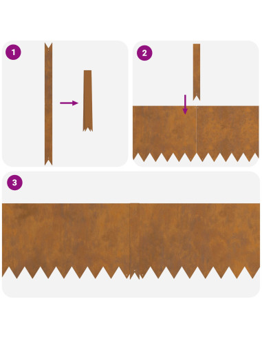 Bordura per Prato 20 pcs Marrone 100 x 0.05 x 20 cm