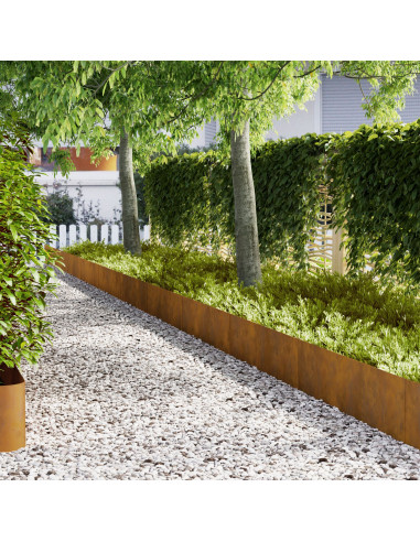 Bordura per Prato 20 pcs Marrone 100 x 0.05 x 20 cm