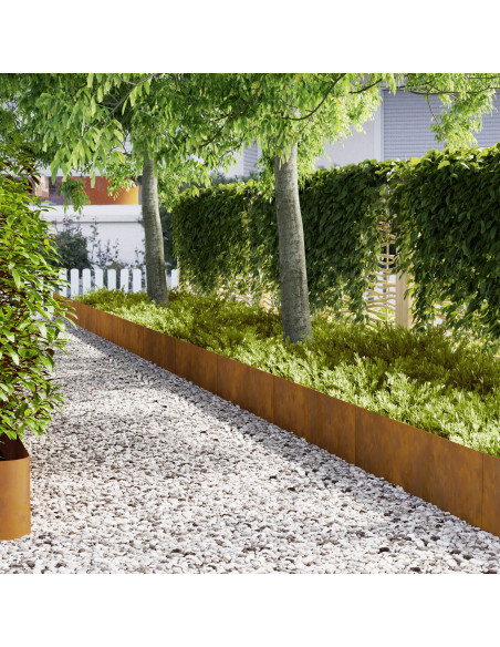 Bordura per Prato 20 pcs Marrone 100 x 0.05 x 20 cm