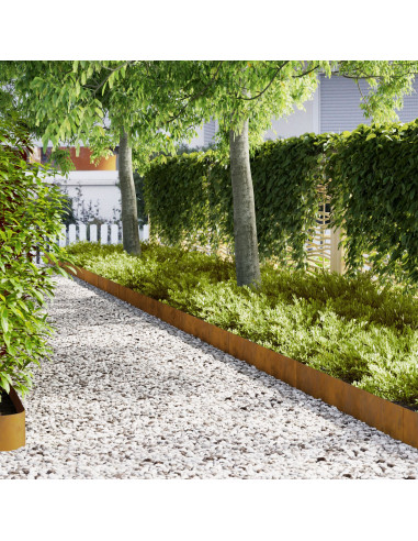 Bordura per Prato 20 pcs Marrone 100 x 0.05 x 20 cm