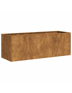 Fioriera Arrugginita 120x40x40 cm in Acciaio Corten