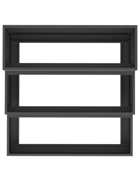 Fioriera da Giardino 3 Livelli 90x90x35 cm Acciaio Nero